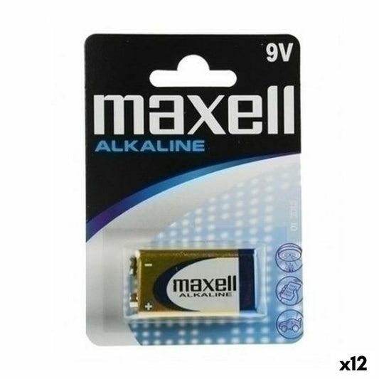 Batteria Alcalina Maxell 9 V 6LR61 (12 Unità)